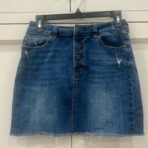 PacSun Mini Skirt Distressed Denim. Size 27. Medium Wash